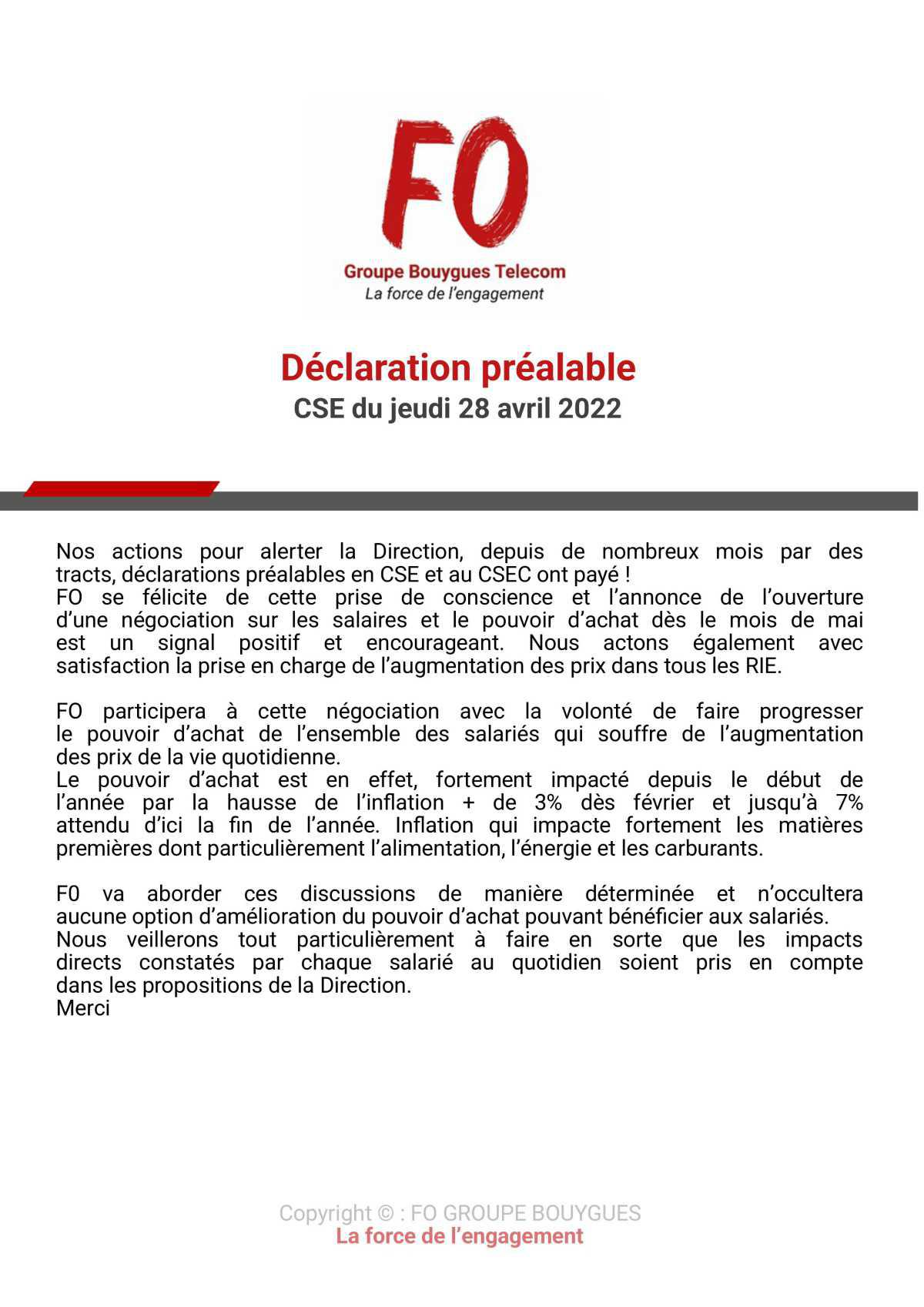 Tract "L'inFO CSE" Avril 22