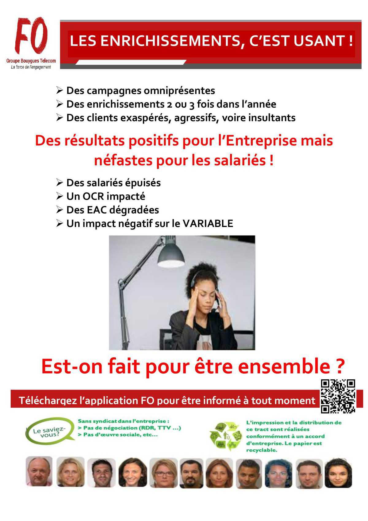 Tract "Les enrichissements, c'est usant !"