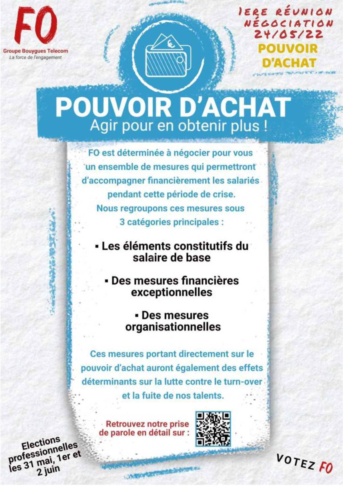 Tract "1ere réunion négociation : Pouvoir d'achat"