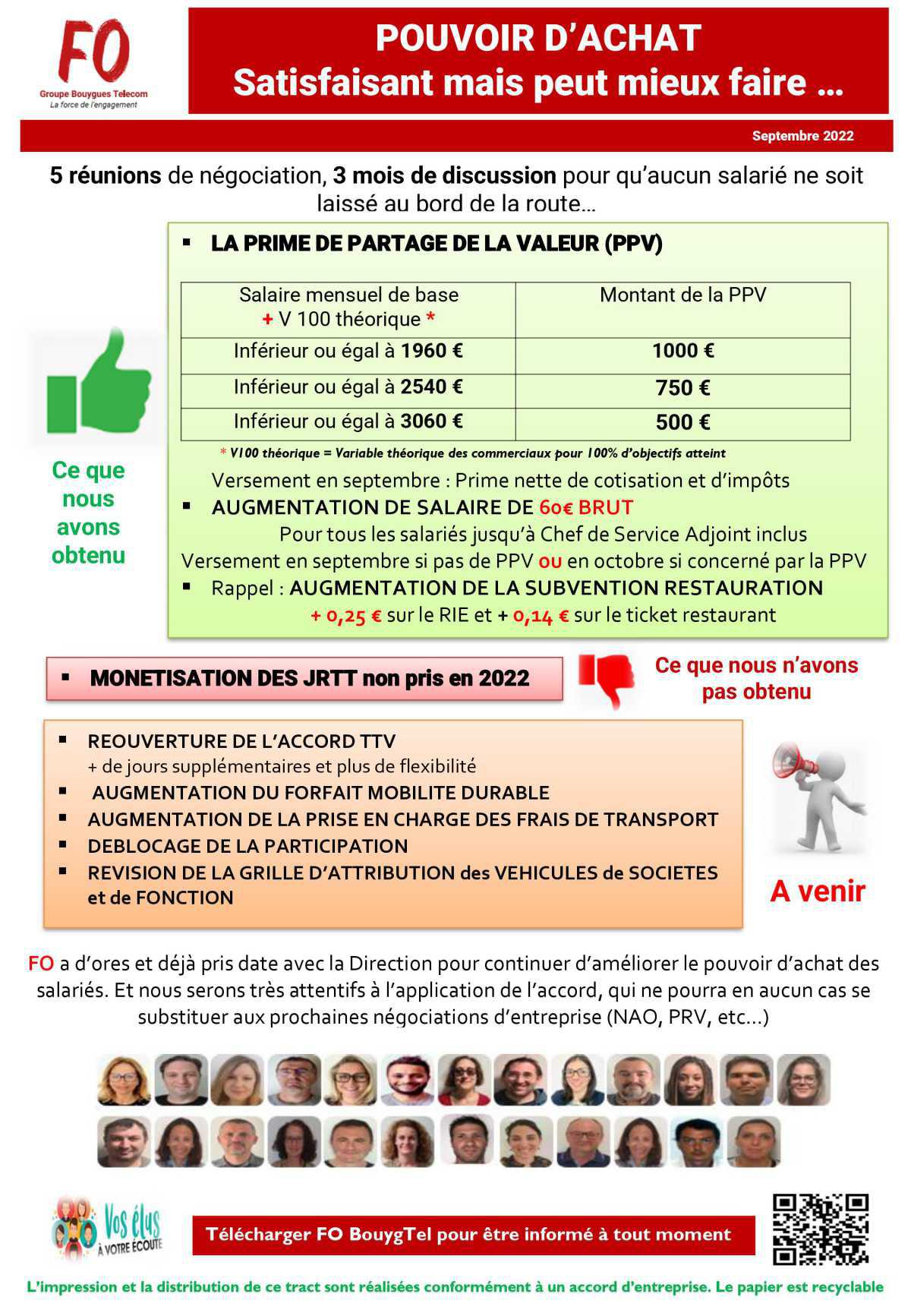 Tract "Pouvoir d'achat : Satisfaisant mais peu mieux faire !"