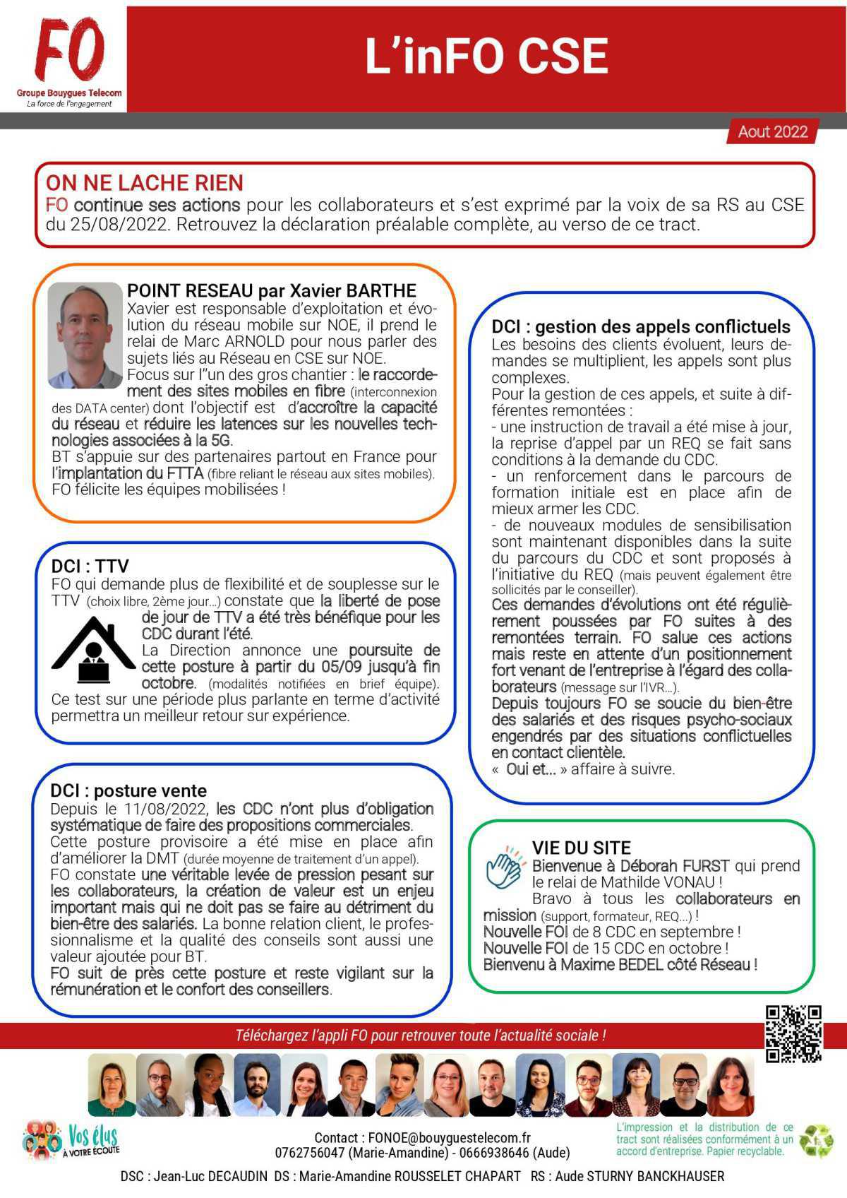 Tract "L'inFO CSE" Août 22