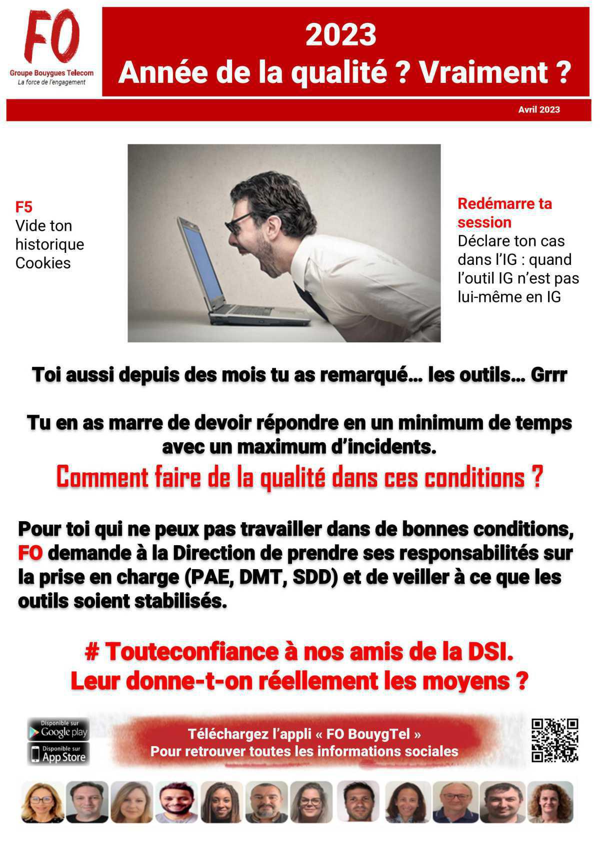 Tract "2023 : année de la qualité ? Vraiment Tract "2023 : année de la qualité ? Vraiment