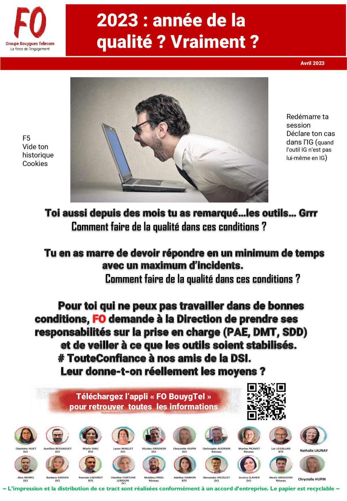 Tract "2023 : Année de la qualité ? vraiment ? 