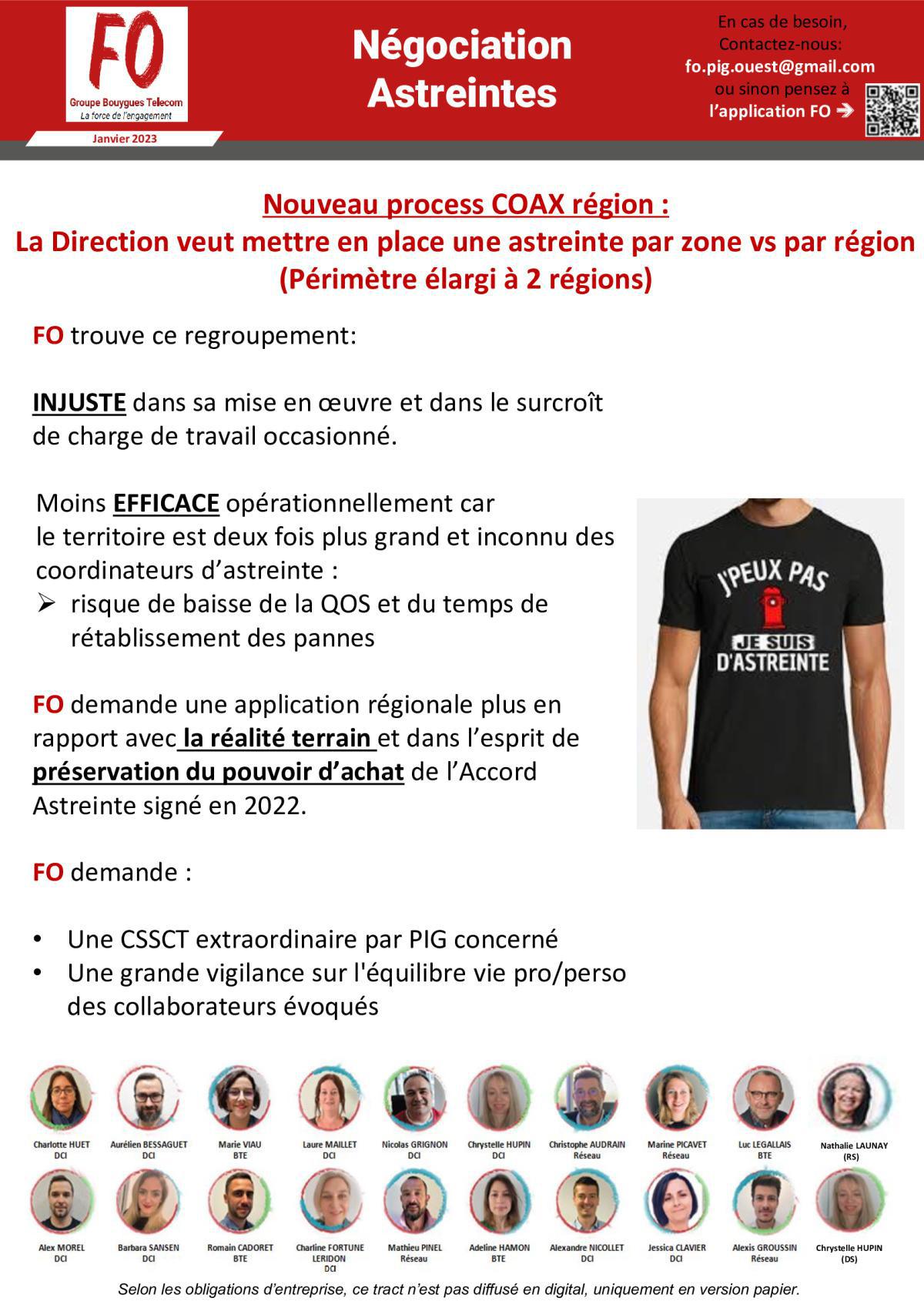 Tract "Négociation Astreintes"