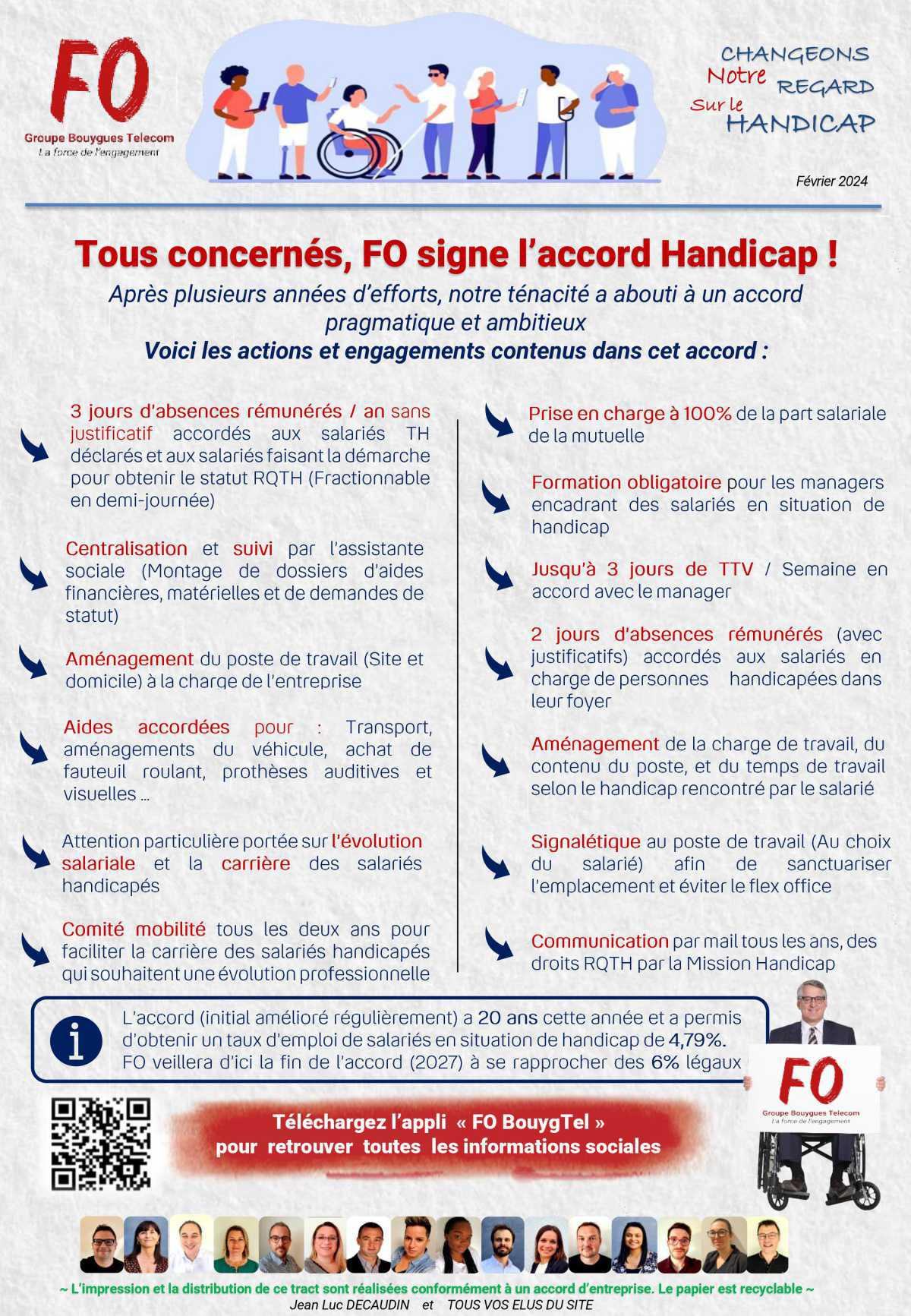 Tract "Tous concernés, FO signe l'accord Handicap !"