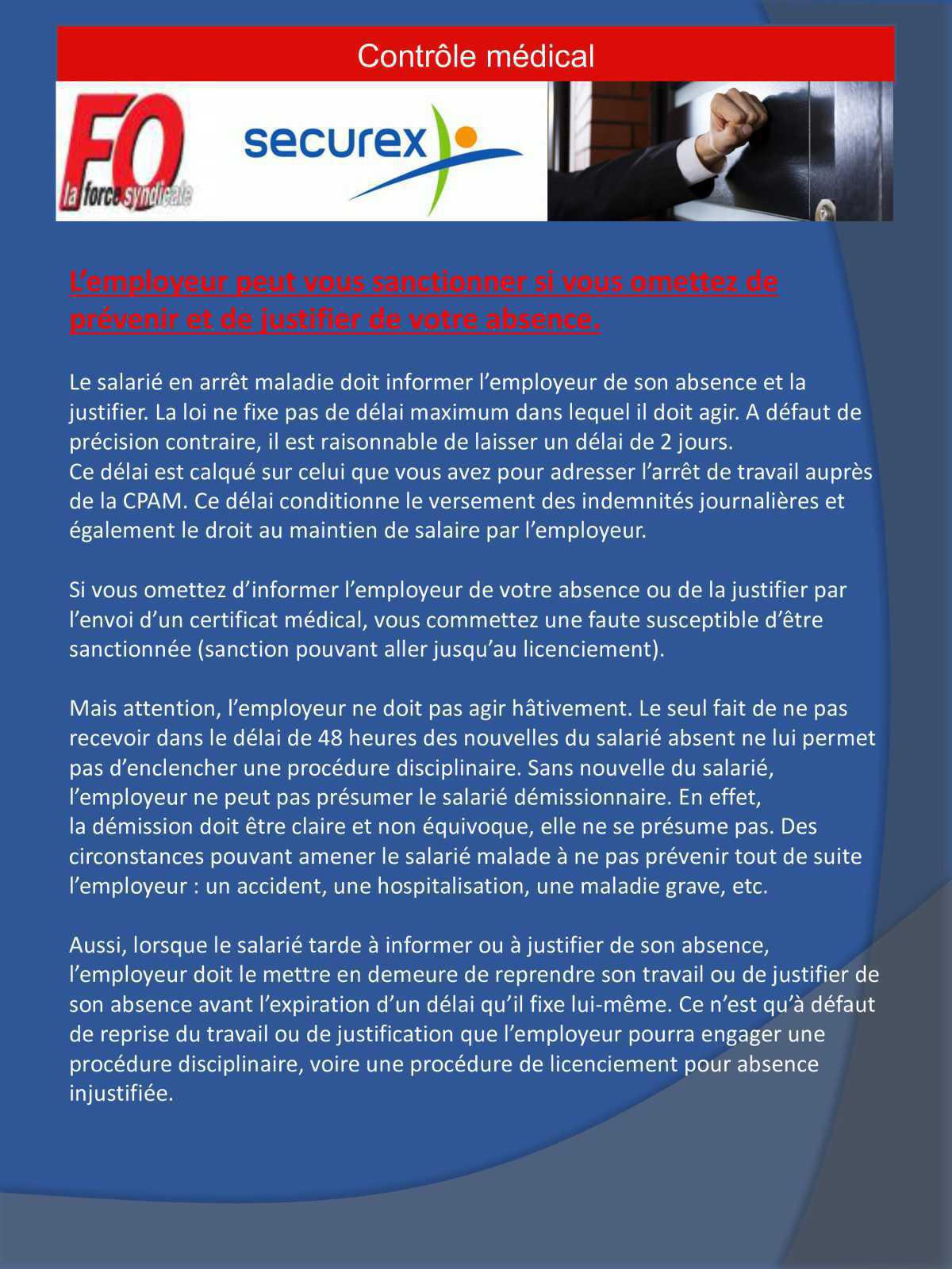 Arret Maladie Amp Controle Medical