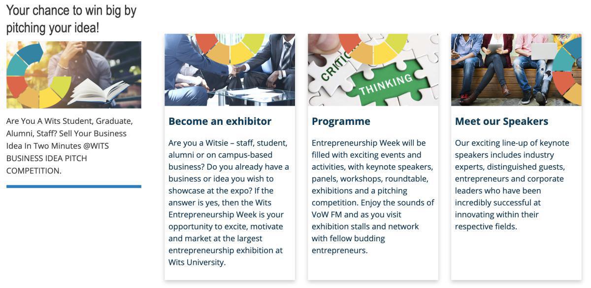 Wits Entrepreneurship Week Wits Entrepreneurship Week