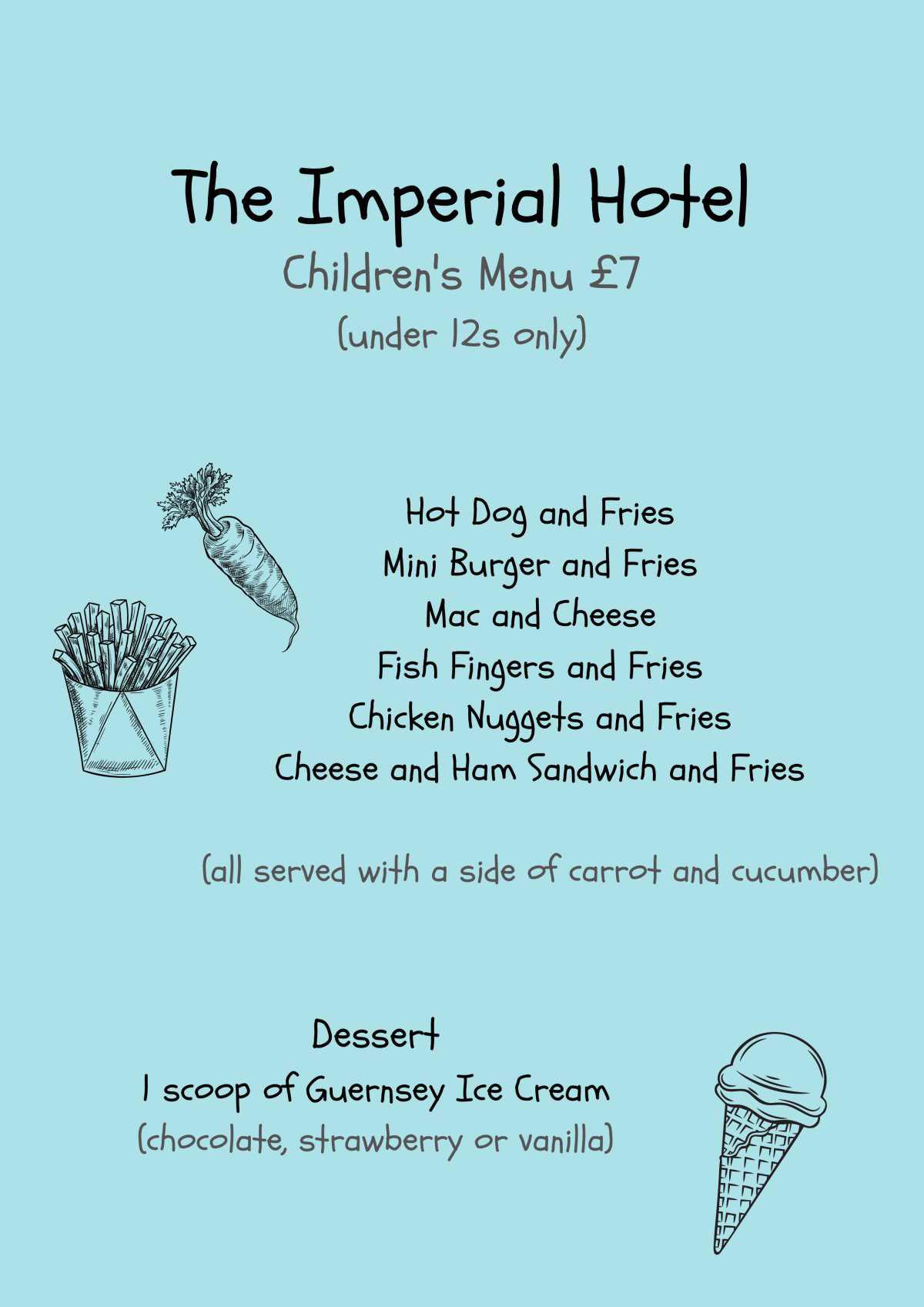 Imperial Hotel & Restaurant Children's Menu
