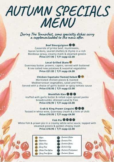 Tennerfest menu 2025