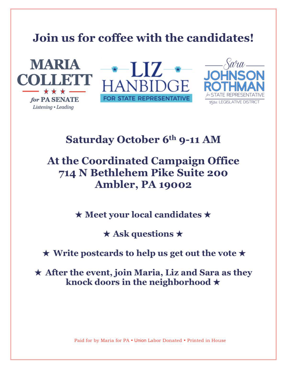 Come On Out For Coffee And Candidates.