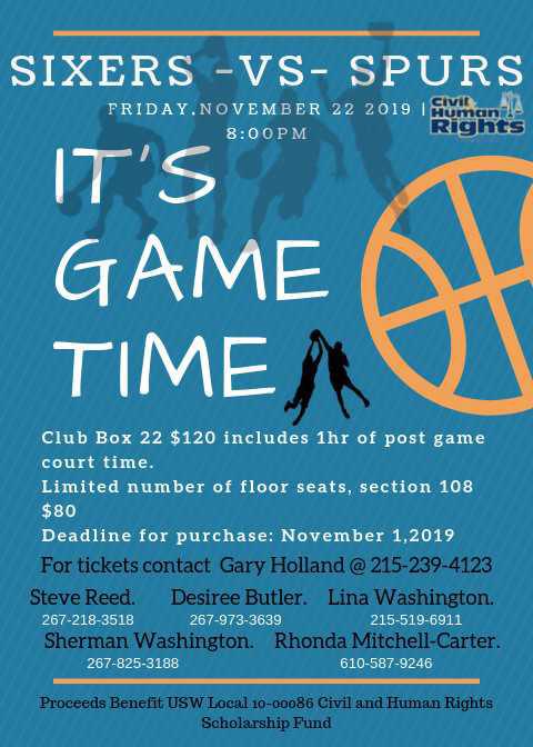 USW Civil and Human Rights Night Out With The Philadelphia 76ers