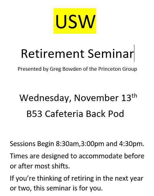 Retirement Seminar.