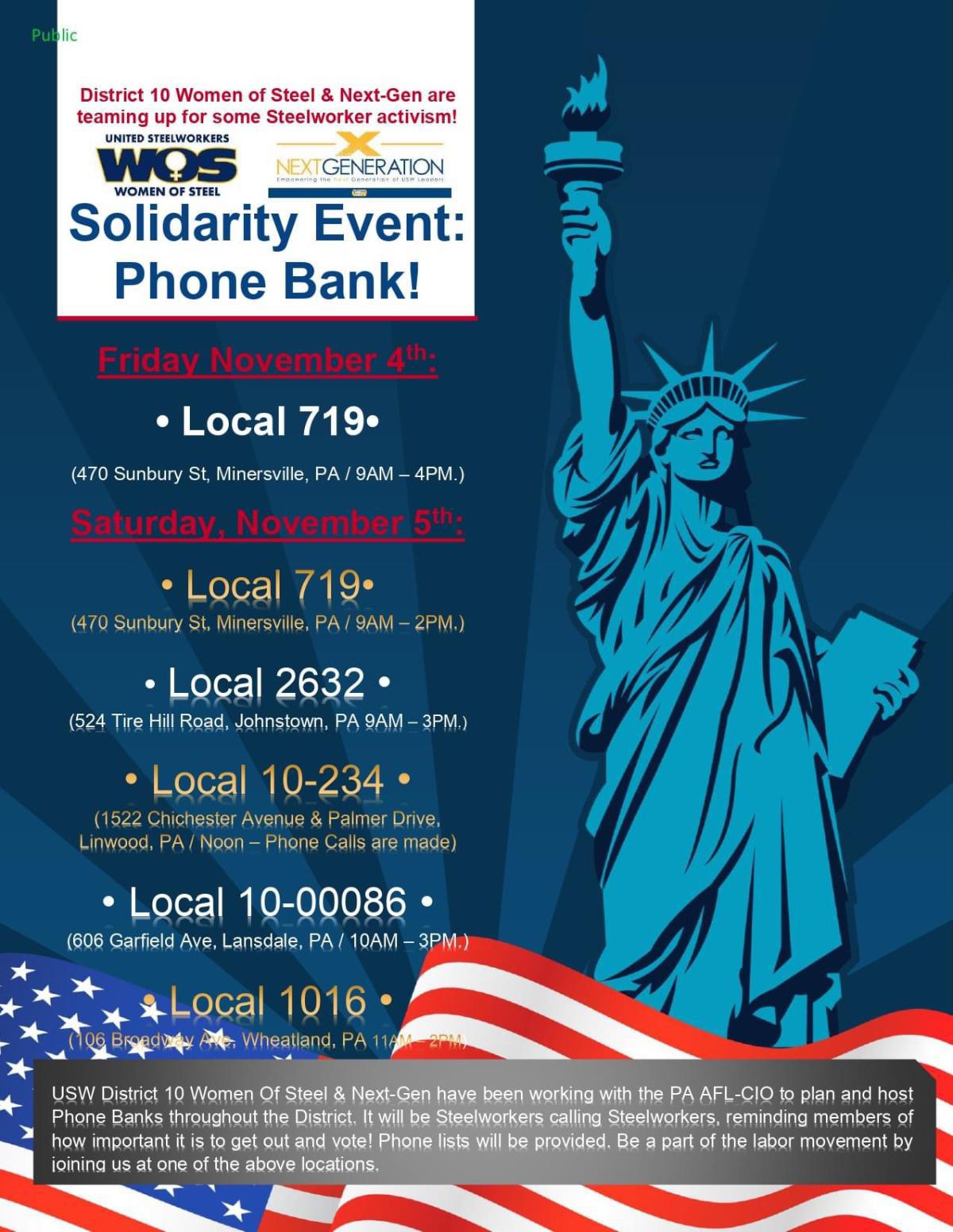USW Solidarity Event: Phone Bank