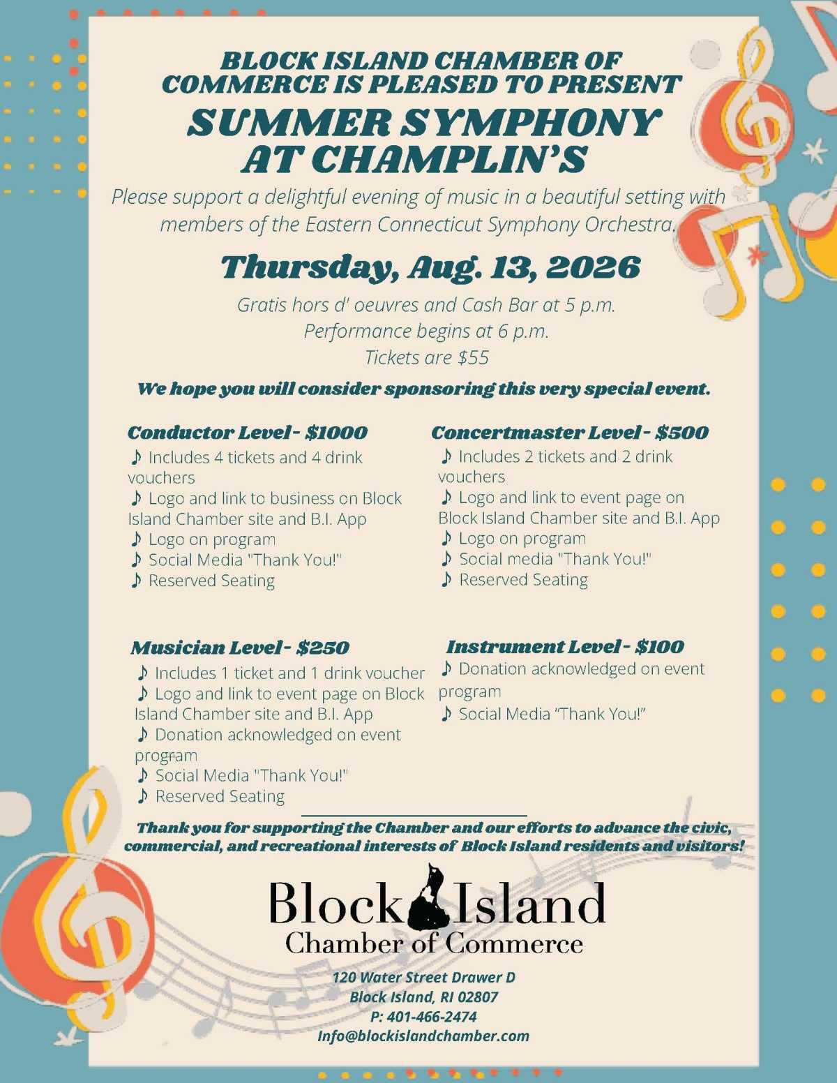 Summer Symphony 2026 at Champlin's Summer Symphony 2026 at Champlin's