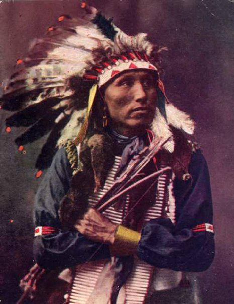 Portrait couleur d'un jeune homme Oglala