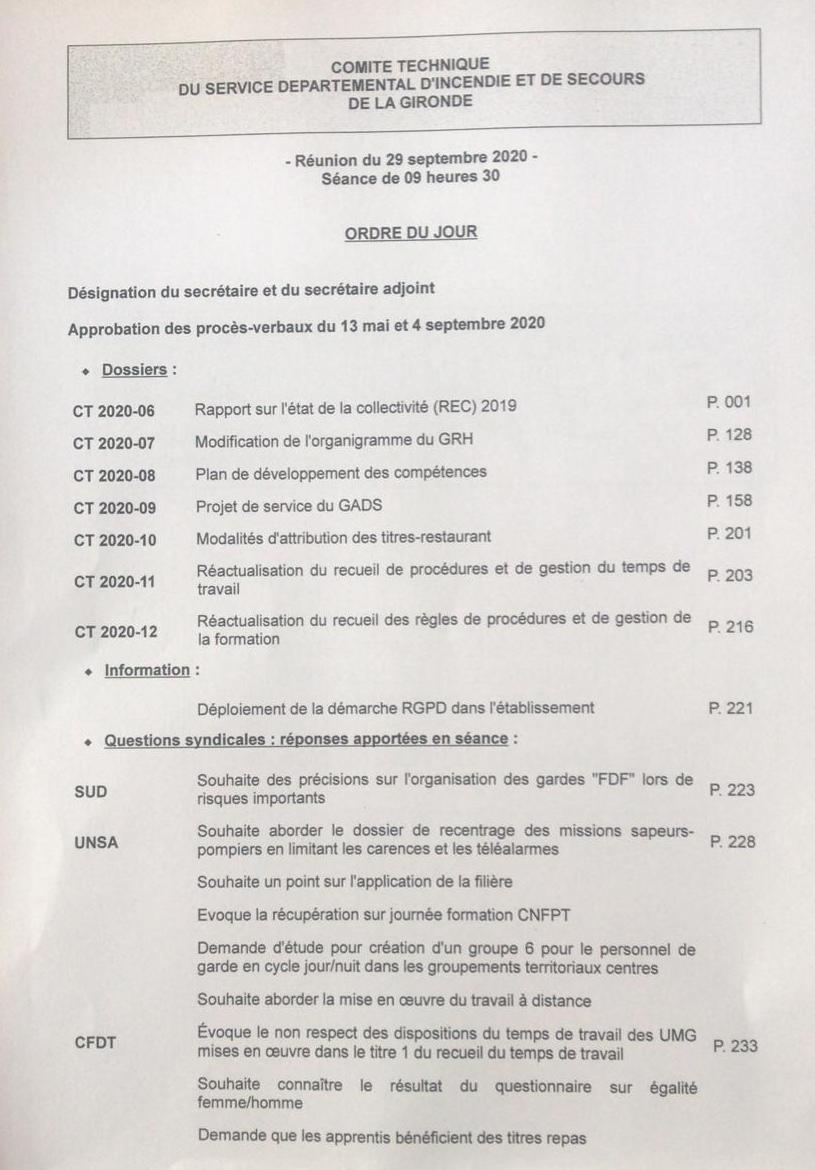 Comité Technique du 29 septembre 2020 : ordre du jour et thèmes à aborder Comité Technique du 29 septembre 2020 : ordre du jour et thèmes à aborder