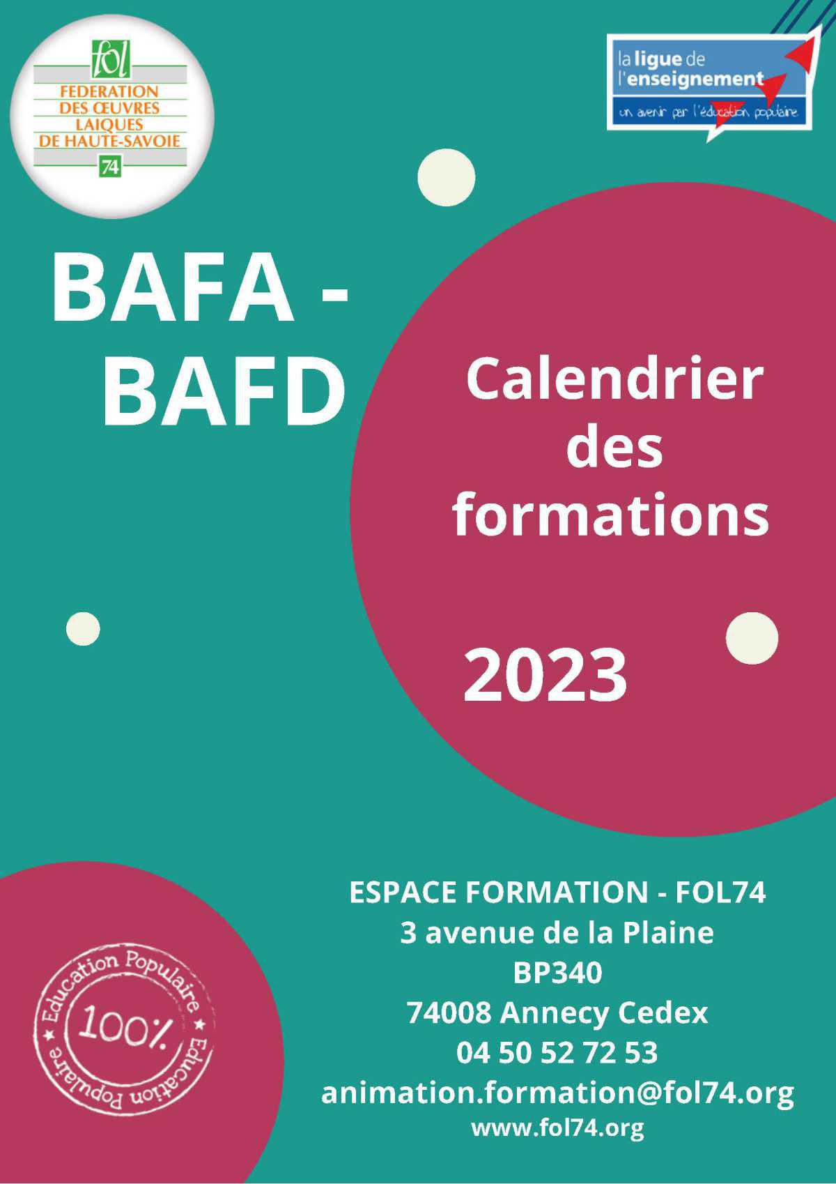 Métiers de l'animation - BAFA/BAFD avec la FOL74