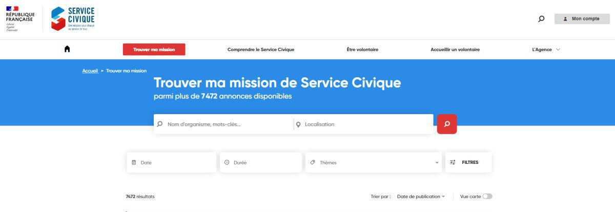 Trouver une mission de service civique Trouver une mission de service civique