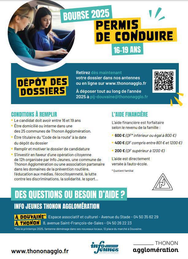 Bourse 2025 pour passer son permis