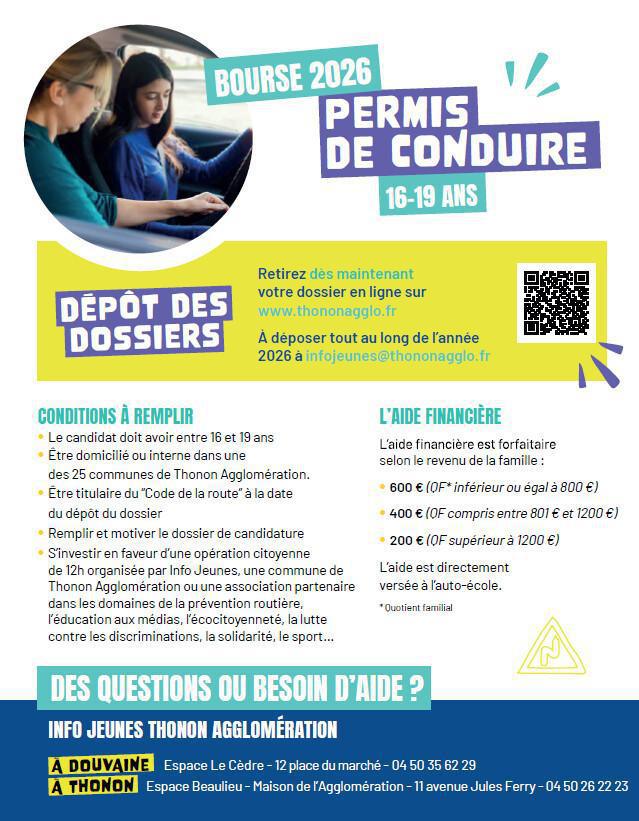 Bourse 2026 pour passer son permis