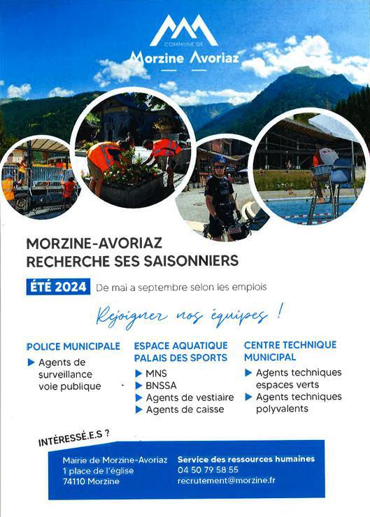 Morzine - Avoriaz recherche ses saisonniers pour l'été 2024 
