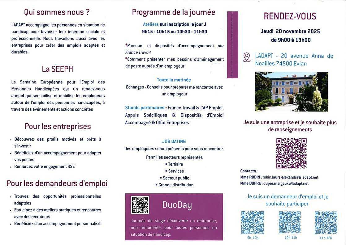 JOB DATING et échanges sur les handicaps à LADAPT