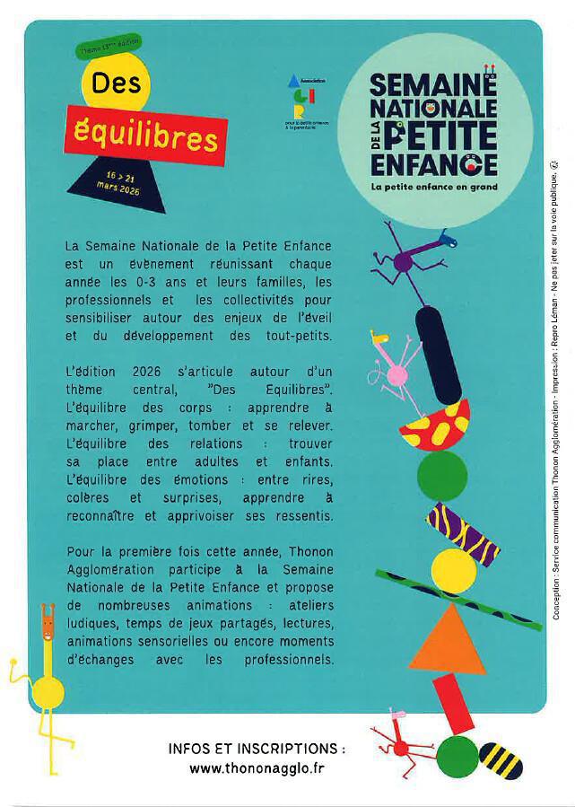 La semaine de la Petite Enfance : du 16 au 21 mars 2026