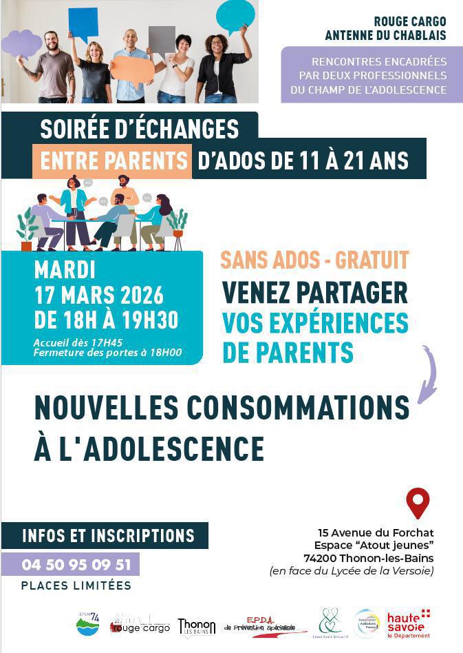 Soirée d'échanges entre parents : Nouvelles consommations à l'adolescence