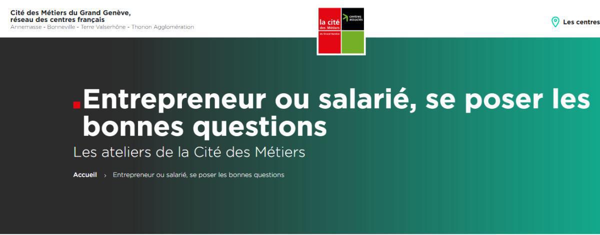 Atelier "Entrepreneur ou salarié, se poser les bonnes questions"
