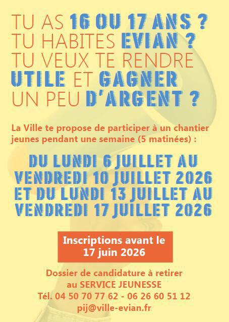 Chantier jeunes été 2026 