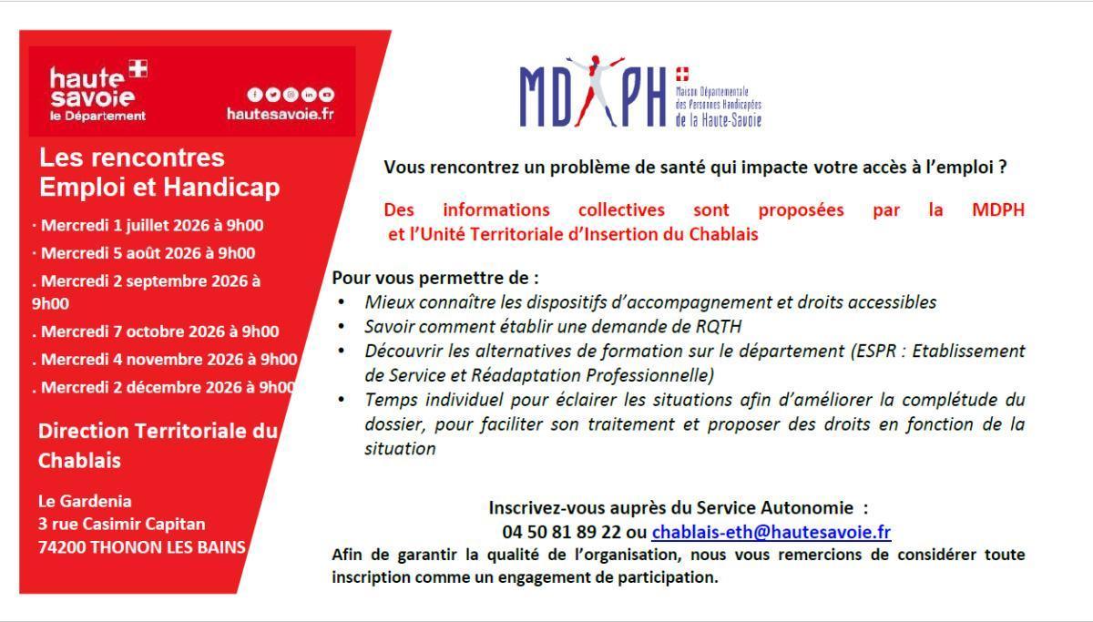 Les rencontres emploi et handicap : Information collective MDPH