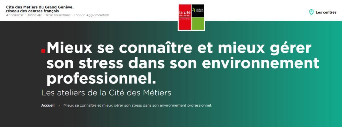 Atelier "Mieux se connaître et mieux gérer son stress dans son environnement professionnel."