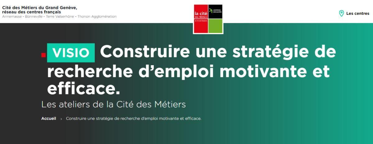 Atelier en Visio "Construire une stratégie de recherche d’emploi motivante et efficace."