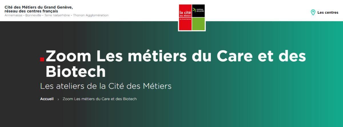 Atelier "Zoom Les métiers du Care et des Biotech"