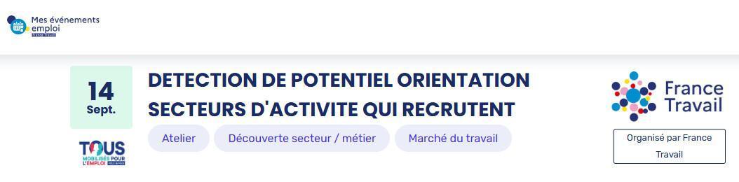 DETECTION DE POTENTIEL ORIENTATION SECTEURS D'ACTIVITE QUI RECRUTENT