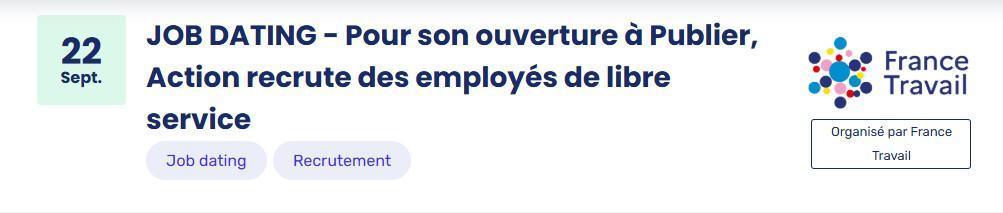 JOB DATING - Pour son ouverture à Publier, Action recrute des employés de libre service