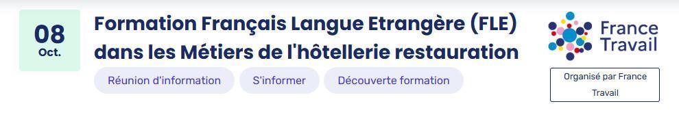 Formation Français Langue Etrangère (FLE) dans les Métiers de l'hôtellerie restauration