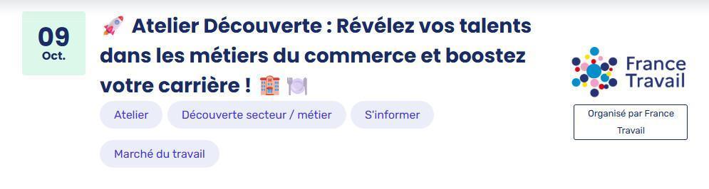 🚀 Atelier Découverte : Révélez vos talents dans les métiers du commerce et boostez votre carrière ! 🏨🍽️