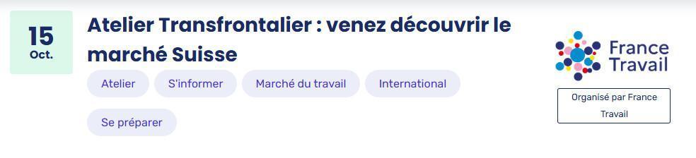 Atelier Transfrontalier : venez découvrir le marché Suisse