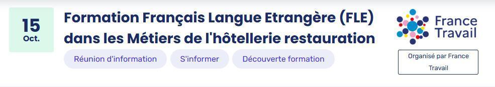 Formation Français Langue Etrangère (FLE) dans les Métiers de l'hôtellerie restauration