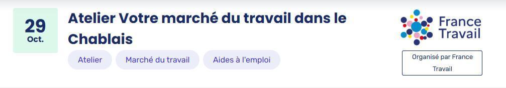 Atelier Votre marché du travail dans le Chablais