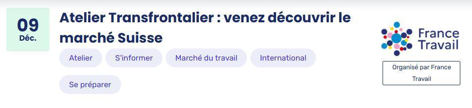 Atelier Transfrontalier : venez découvrir le marché Suisse