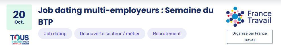Job dating multi-employeurs : Semaine du BTP