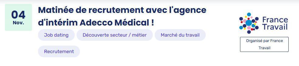 Matinée de recrutement avec l'agence d'intérim Adecco Médical !