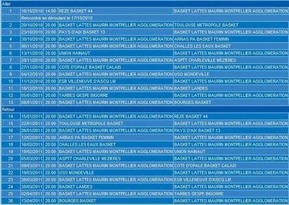 Le calendrier LFB est paru!