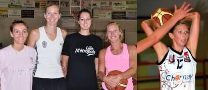 Géraldine BERTAL avec les 3 autres recrues de l'été - Margot JORET, Laurie AULNETTE et Julie LEGOUPIL - et sous ses nouvelles couleurs (photos lejsl.com)