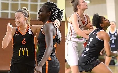 La joie d'Yvanna ENJOLY (avec AnneLise MIPOKA), les 20 points de Monique MAKANI (malgré une excellente Elisé DEVULDER) : Bourges et Lyon sont en finale