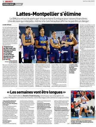 Le BLMA dans L'EQUIPE avec des chiffres