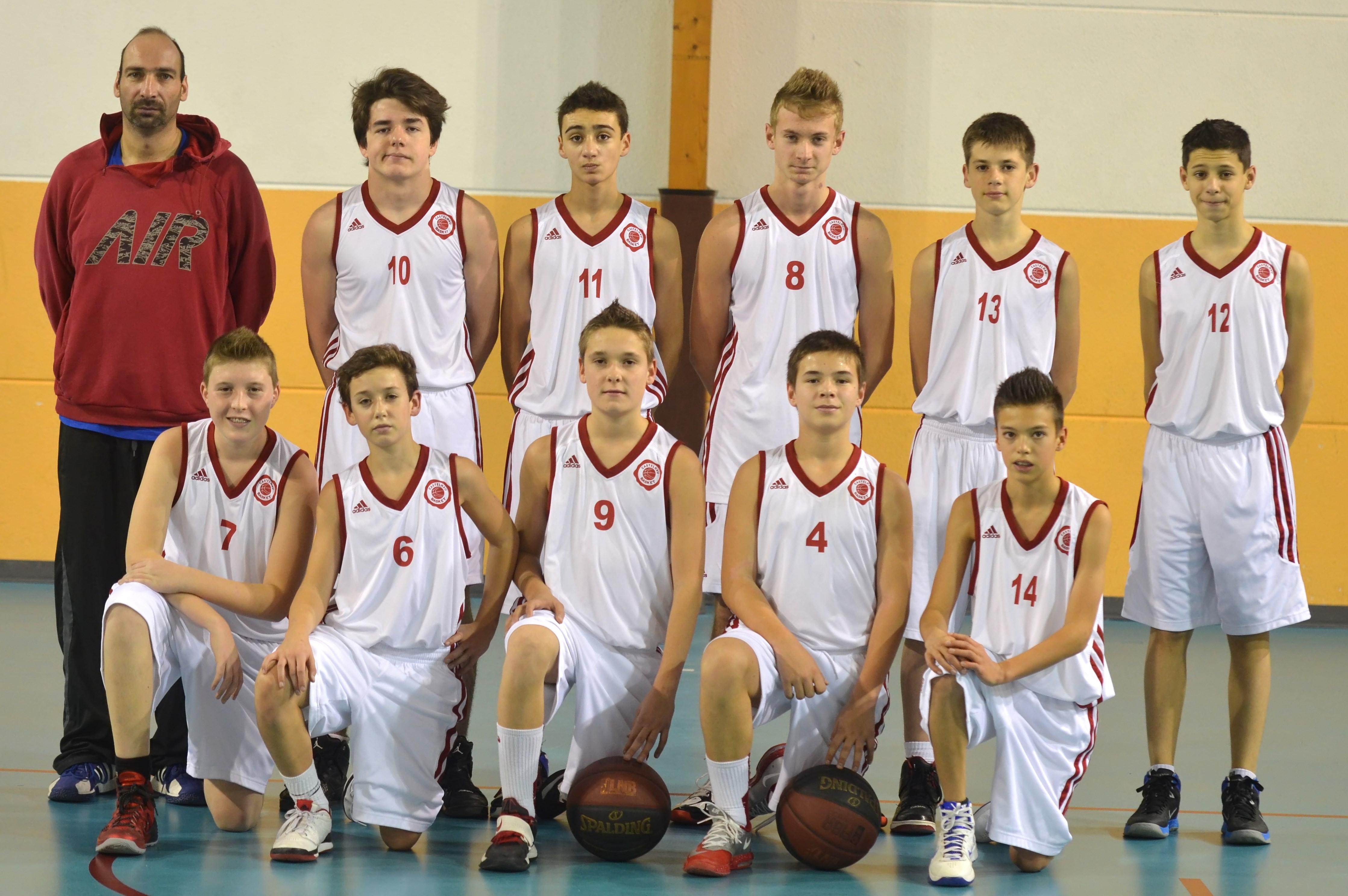 Les U15 de Castelnau (manque Théo GOYON sur la photo)