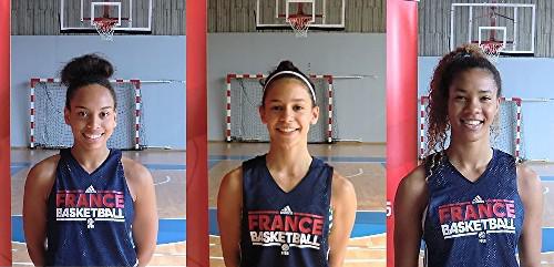 De gauche à droite Laura FISCHER, Coline FRANCHELIN et Carla MBAYE (photo FFBB)